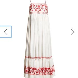 The Dainty Embroidered Empire Waist Midi Dress